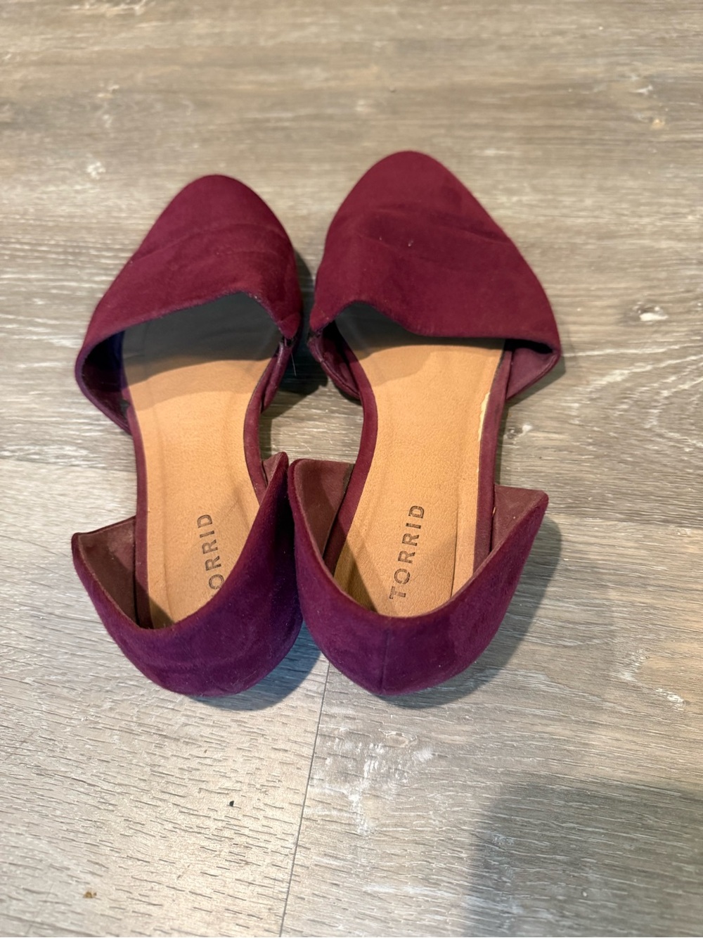 torrid Burgundy Suede D'Orsay Flats